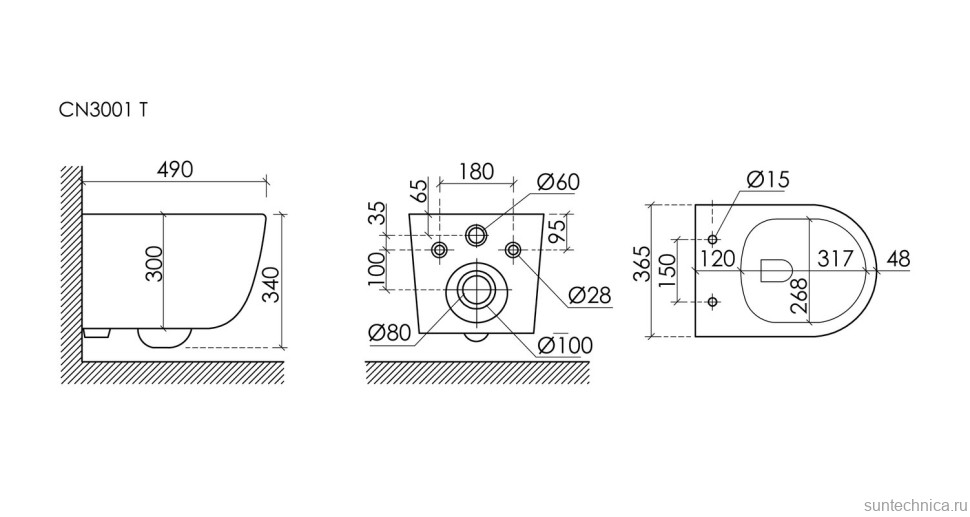 Подвесной унитаз Ceramicanova Play Торнадо безободковый CN3001T