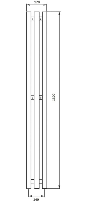 Полотенцесушитель водяной Secado Бергамо 3К 1300х140 130x15 см, хром, лесенка