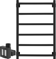 Полотенцесушитель электрический Secado Корато 1 , 85x55 см, скрытое подключение слева, матовый черный, лесенка