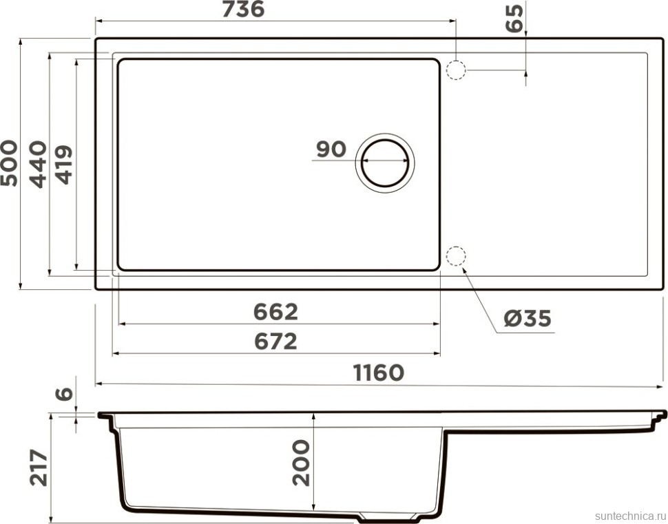 Мойка кухонная Omoikiri Sintesi 116-WH белая