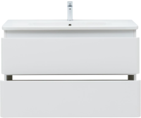 Мебель для ванной комнаты Aquanet Эмбер 105 белая матовая Мебель для ванной комнаты Aquanet Эмбер 105 белая матовая