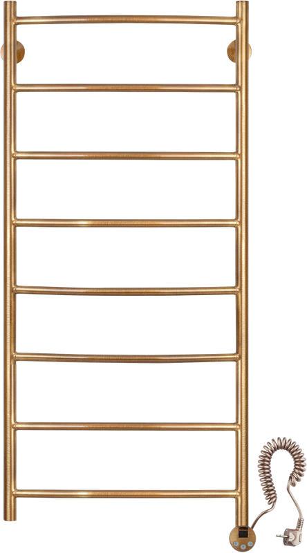 Полотенцесушитель электрический Secado Милан 1 плюс 105x55 см, подключение справа, бронза, лесенка, латунь