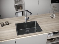 Мойка кухонная Paulmark Next PM215444-GM вороненая сталь