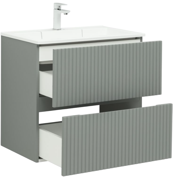 Тумба с раковиной Aquanet Джейн 70 подвесная, мисти грин