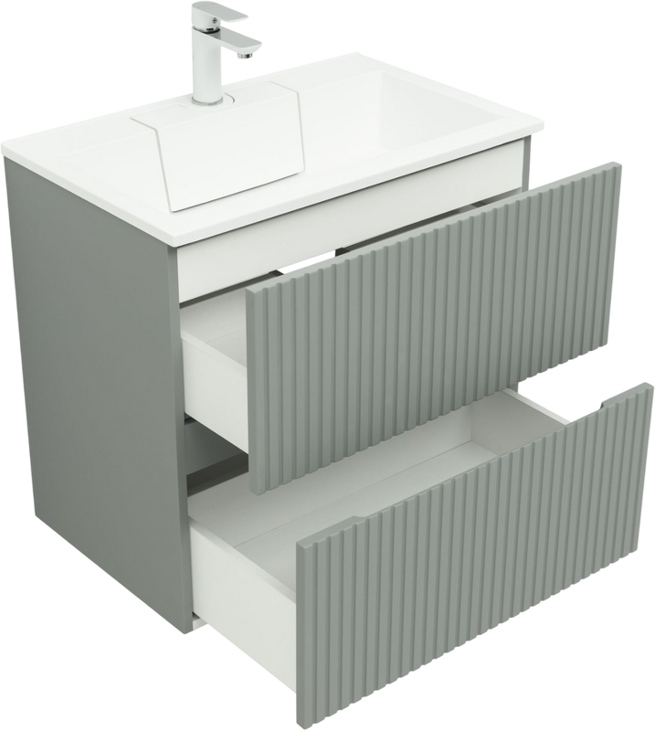 Тумба с раковиной Aquanet Джейн 70 подвесная, мисти грин