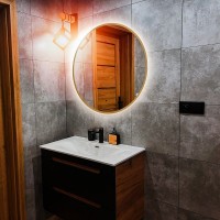 Зеркало круглое Abber Mond AG6204SCG-0.77 77 см, с подсветкой, золото