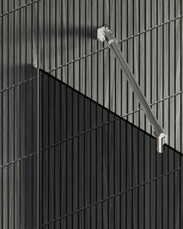 Душевая перегородка Maybahglass MGD-1355-5у 99 см, профиль хром матовый, стекло графит