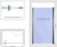 Душевая дверь в нишу Kubele DE020 DE020D601T-CLN-MT- 55х200 55, профиль матовый хром