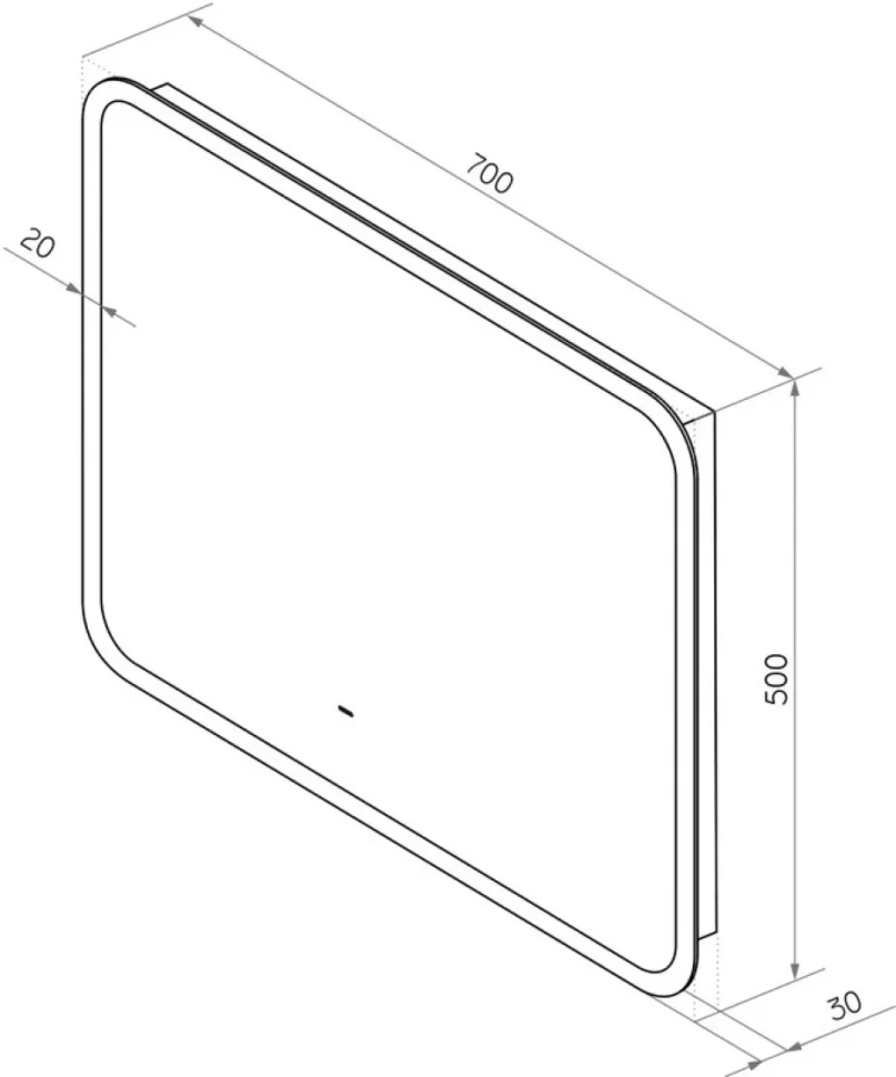 Зеркало Art&Max Messina AM-Mes-700-500-DS-F 70х50 белое, с LED-подсветкой, 6000К