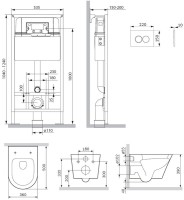 Комплект AM.PM Sense IS70151.741701 FlashClean с сиденьем микролифт, кнопка смыва хром глянцевая