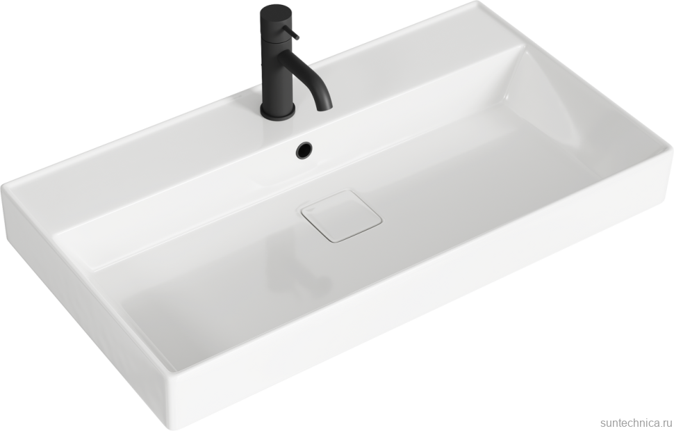 Тумба с раковиной Aqwella 5 stars Geometria 80 подвесная, 2 ящика, серый туман