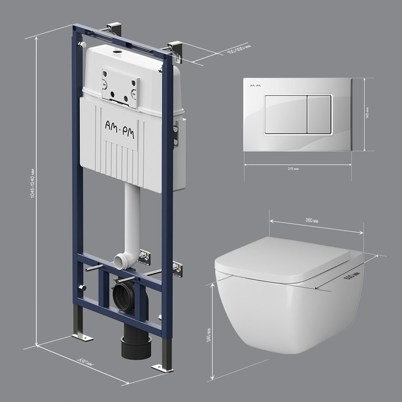 Комплект 5 в 1 AM.PM Gem IS100201.901701 с сиденьем микролифт