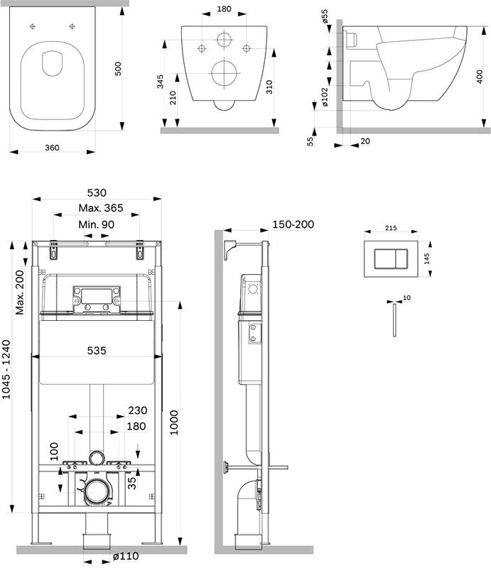 Комплект 5 в 1 AM.PM Gem IS100201.901701 с сиденьем микролифт
