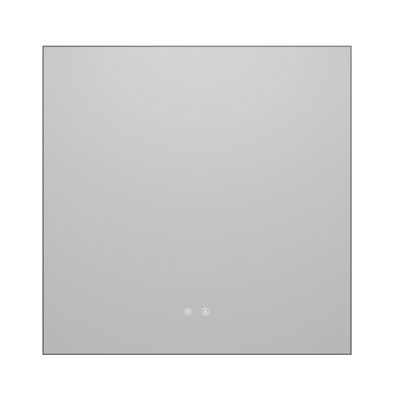 Зеркало Vincea VLM-4F800GM-2 80x80, с подсветкой и антизапотевателем, вороненая сталь