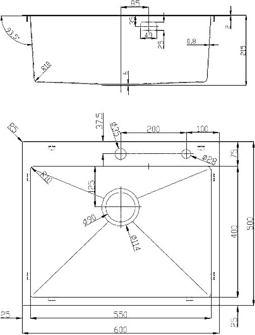 Мойка кухонная D&K DKS605006 графит