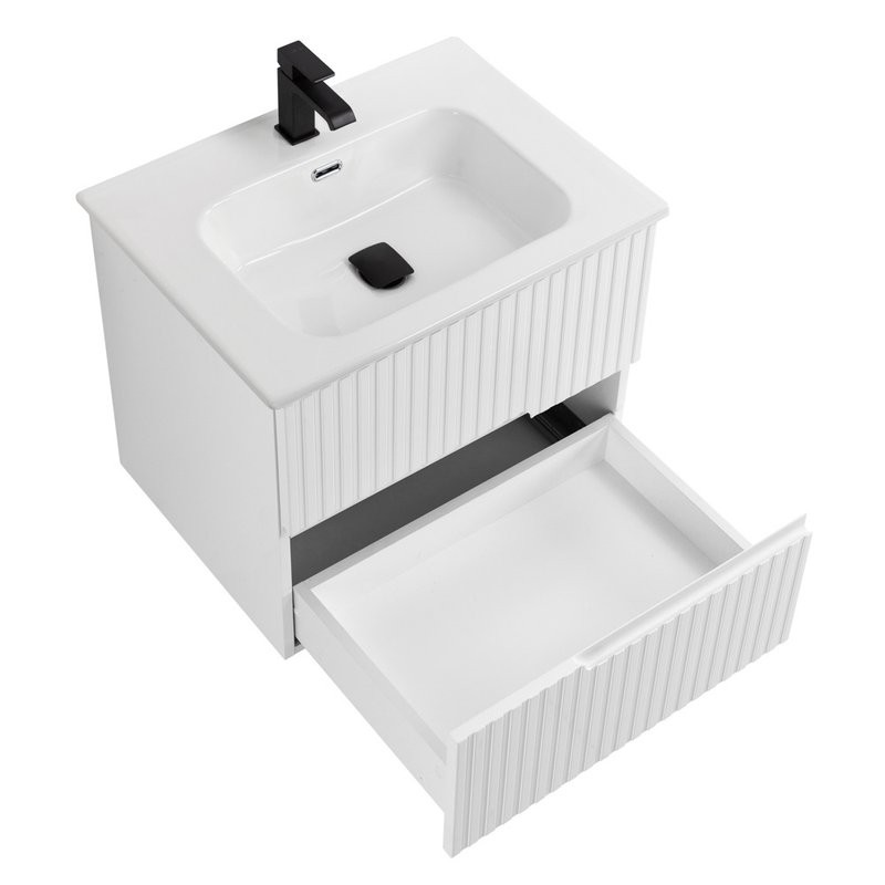 Тумба с раковиной Cezares Duet 60 bianco lucido, раковина Cezares CZR-8095-60