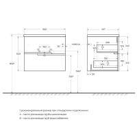 Тумба с раковиной Cezares Duet 60 bianco lucido, раковина Cezares CZR-8095-60