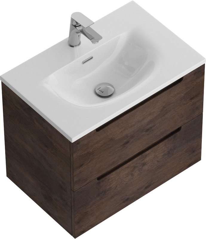 Тумба с раковиной BelBagno Etna 39 70 rovere moro, раковина BB-8099-3-70