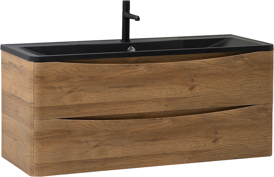 Мебель для ванной комнаты BelBagno Acqua 120 подвесная, rovere rustico, черная матовая раковина