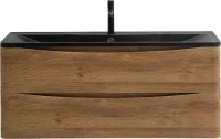 Мебель для ванной комнаты BelBagno Acqua 120 подвесная, rovere rustico, черная матовая раковина