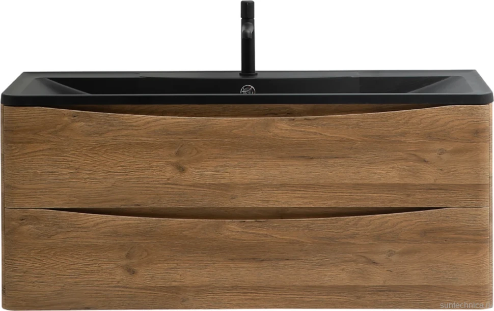 Мебель для ванной комнаты BelBagno Acqua 120 подвесная, rovere rustico, черная матовая раковина