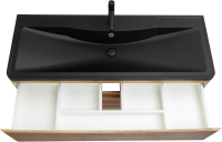 Мебель для ванной комнаты BelBagno Acqua 120 подвесная, rovere rustico, черная матовая раковина