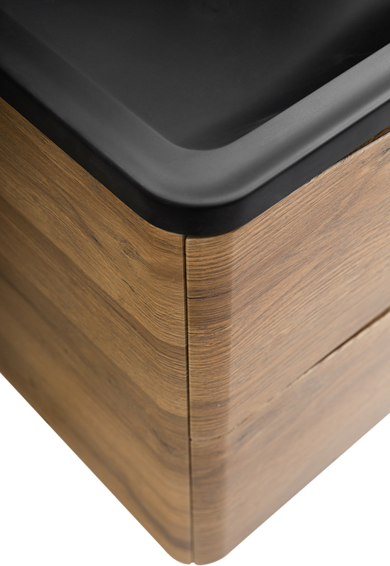 Мебель для ванной комнаты BelBagno Acqua 120 подвесная, rovere rustico, черная матовая раковина