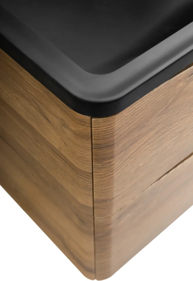 Мебель для ванной комнаты BelBagno Acqua 120 подвесная, rovere rustico, черная матовая раковина
