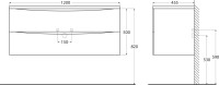 Мебель для ванной комнаты BelBagno Acqua 120 подвесная, rovere rustico, черная матовая раковина