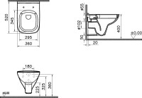 Унитаз подвесной VitrA S20 7508B003-0075 + Крышка-сиденье VitrA S20 177-003-009 с микролифтом, белая