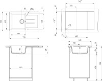 Мойка кухонная Ulgran U-507 302 песочная + дозатор U-01 песочный Мойка кухонная Ulgran U-507 302 песочная + дозатор U-01 песочный