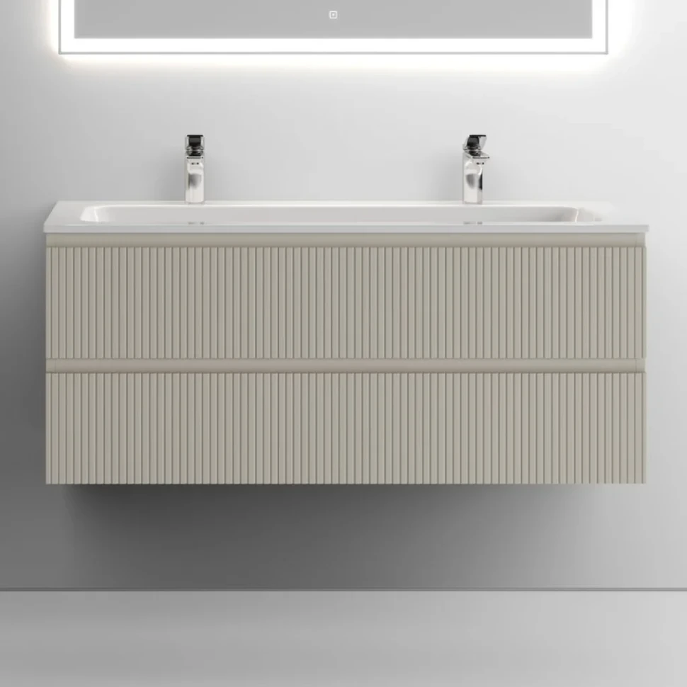 Тумба с раковиной Sancos Snob T 120 см, beige soft, раковина CN7016
