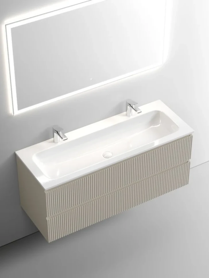 Тумба с раковиной Sancos Snob T 120 см, beige soft, раковина CN7016