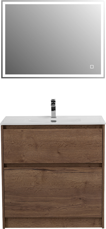 Мебель для ванной комнаты BelBagno Kraft 80 напольная, rovere tabacco, раковина BB800ETL