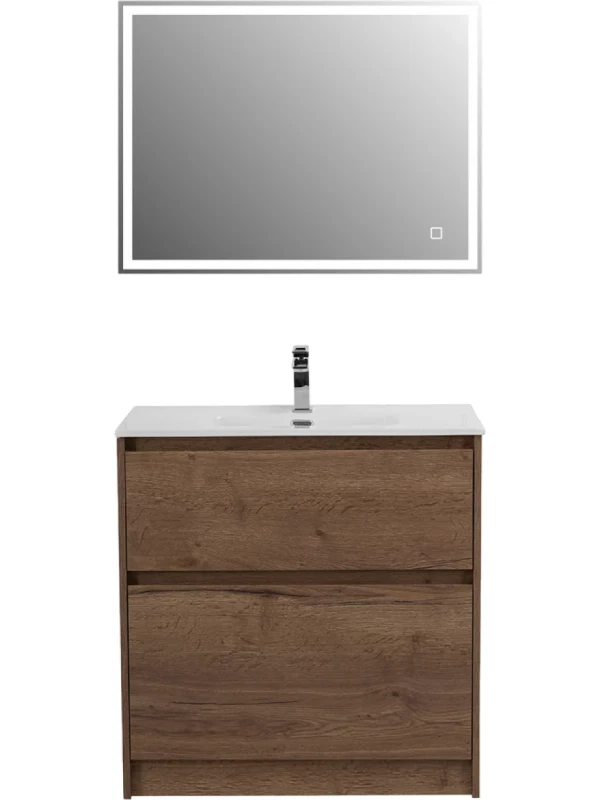 Мебель для ванной комнаты BelBagno Kraft 80 напольная, rovere tabacco, раковина BB800ETL