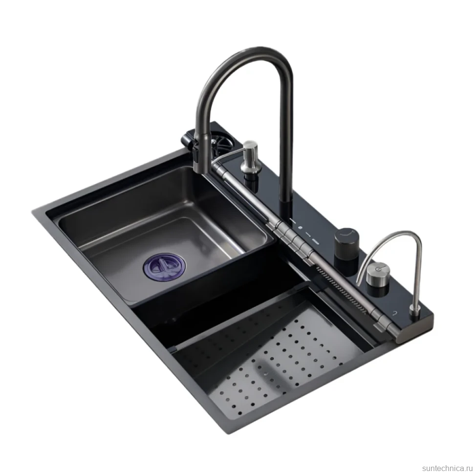Мойка кухонная Ceruttispa Gloria Pro nano black, графит