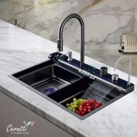 Мойка кухонная Ceruttispa Gloria Pro nano black, графит