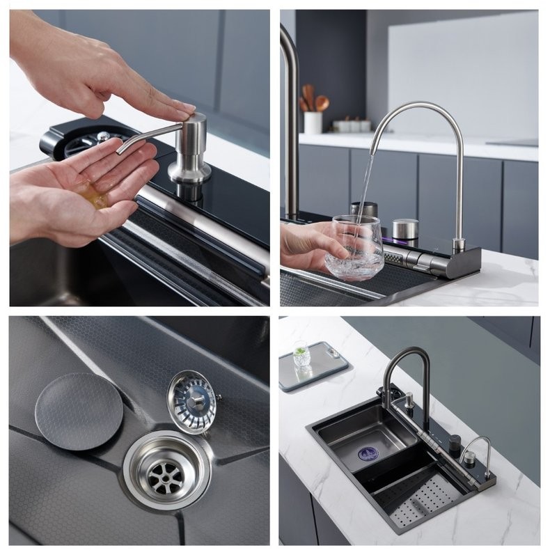 Мойка кухонная Ceruttispa Gloria Pro nano black, графит