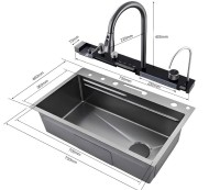 Мойка кухонная Ceruttispa Gloria Pro nano black, графит