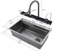Мойка кухонная Ceruttispa Gloria Pro nano black, графит