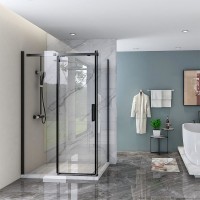 Душевой уголок Veconi Rovigo RV-070B 120х100 см, профиль матовый черный, стекло прозрачное