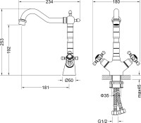 Смеситель для раковины Timo Nelson 0143/03F черный