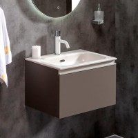 Тумба с раковиной Armadi Art Vallessi 60 антрацит глянец