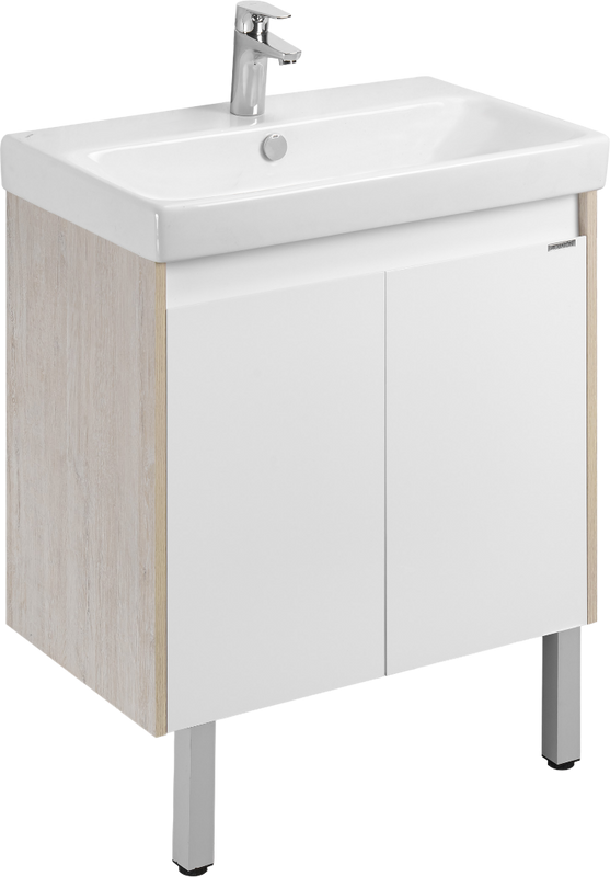 Тумба под раковину AQUATON Сканди 70 белая глянцевая, дуб верона