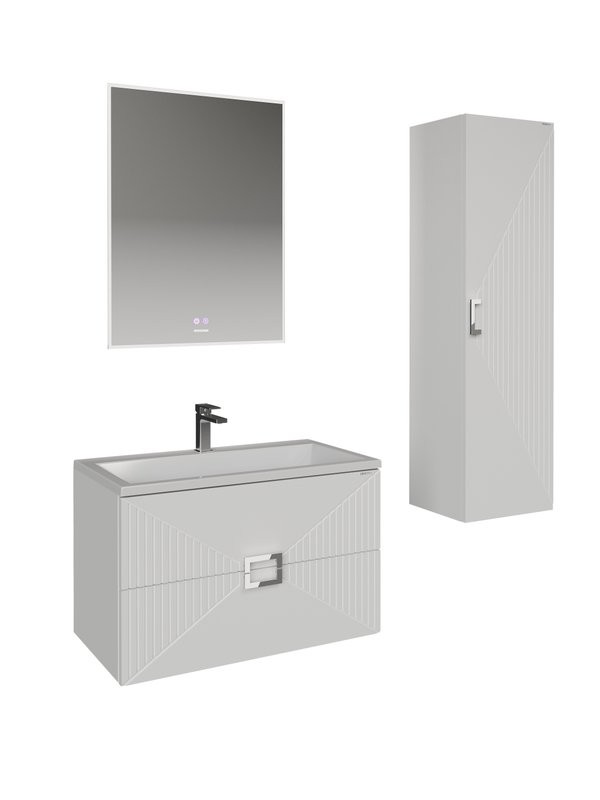 Тумба с раковиной Grossman Луксор 70 матовая белая