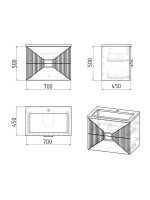 Тумба с раковиной Grossman Луксор 70 матовая белая