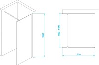 Душевая перегородка RGW Walk In WA-002B 60х195, профиль черный