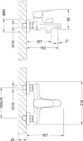 Смеситель для ванны с душем Lemark Point LM0314C Смеситель для ванны с душем Lemark Point LM0314C