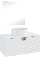 Мебель для ванной комнаты Runo Андорра 85 белая матовая, белый глянец, раковина Sole 40