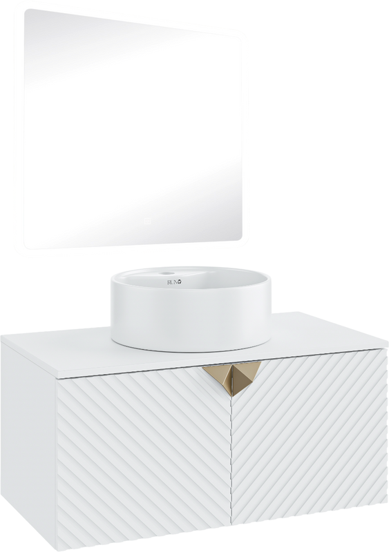 Мебель для ванной комнаты Runo Андорра 85 белая матовая, белый глянец, раковина Sole 40